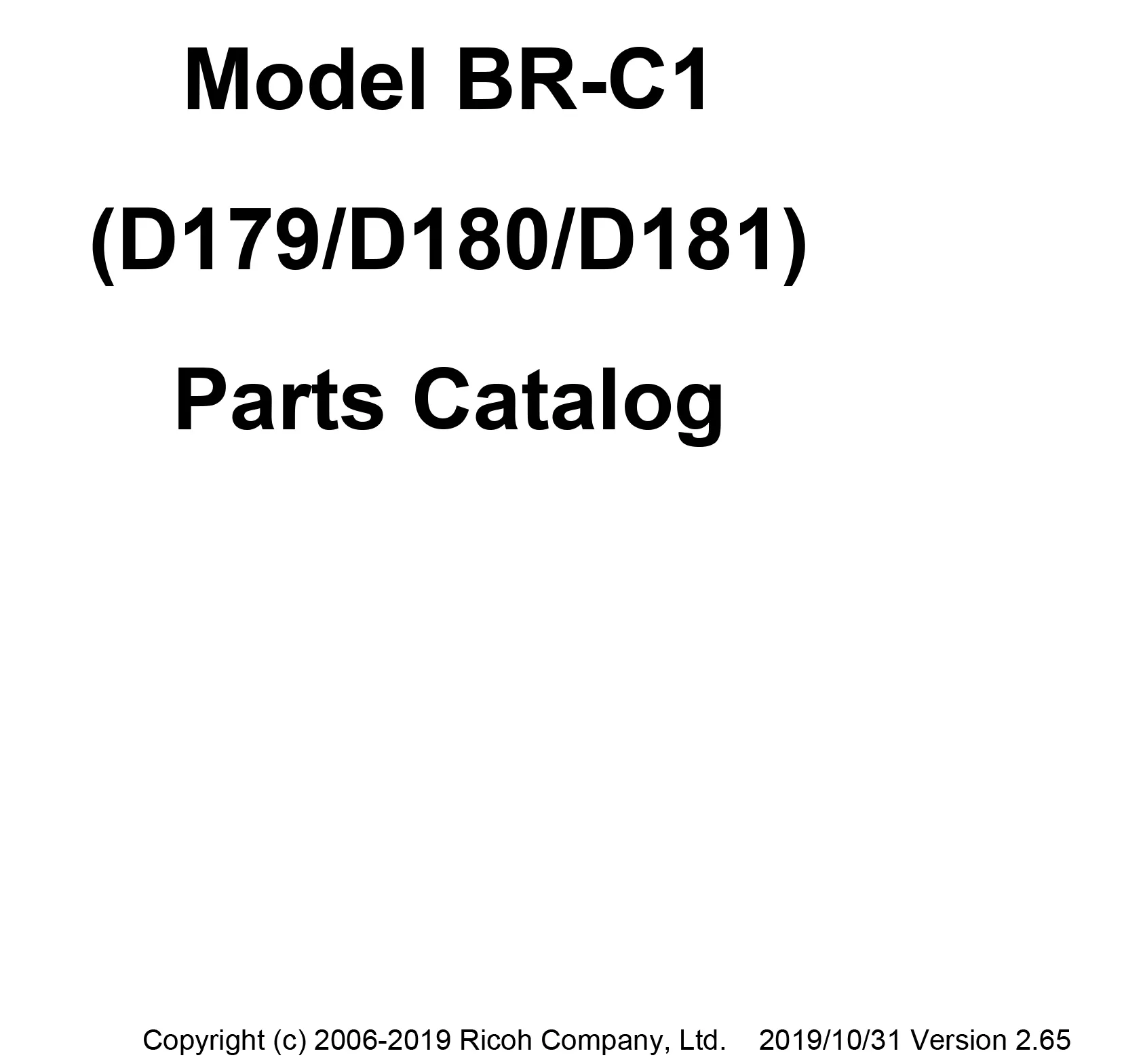 Ricoh Pro 8100 8110 8120 D179 D180 D181 Parts Catalog-English